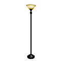 Lalia Home Classic 1-Light Torchiere Floor Lamp, 71"H, Matte Restoration Bronze/Amber