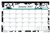 Blue Sky® 50% Recycled Desk Pad Calendar, 17" x 11", Barcelona, January-December 2017