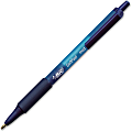 BIC SoftFeel Retractable Ball Pens - Medium Pen Point - 1 mm Pen Point Size - Retractable - Blue - Blue Barrel - 36 / Box