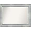 Amanti Art Non-Beveled Rectangle Wood-Framed Bathroom Wall Mirror, 31-1/4" x 43-1/4", Romano Silver
