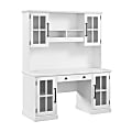Bush Furniture Westbrook 60"W Computer Desk With Hutch And Storage, White Ash, Standard Delivery