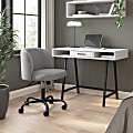 Bush Furniture Steele 40"W Small Writing Desk and Chair Set for Home Office, Pure White Oak/Warm Gray Fabric, Standard Delivery 1 thumbnail image