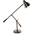 Advantus Ledu Cantilever Post Desk Lamp - 1 x 13 W Bulb - Brushed Steel - Adjustable - Metal - Desk Mountable - Nickel 1 thumbnail image