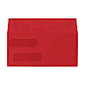 LUX #10 Invoice Envelopes, Double-Window, Peel & Press Closure, Ruby Red, Pack Of 250