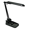 Ledu® Flexible Organizer Compact Fluorescent Desk Lamp, 17"H, Black Shade/Matte Black Base