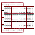 SwiftGlimpse 2-Sided Yearly Erasable Wall Calendar, 32” x 48”, Maroon, January To December 2023