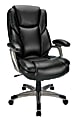 Realspace® Cressfield Bonded Leather High-Back Executive Chair, Black/Silver, BIFMA Compliant