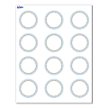 Avery® Print-To-The-Edge Cards With Sure Feed®, S00-D2H-PRMWC10, 2" Round, Matte White, Preprinted Blue Border with Gold Dots Design, Pack Of 120 1 thumbnail image