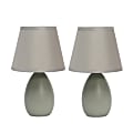 Simple Designs Mini Egg Oval Ceramic Table Lamps, 9-7/16"H, Gray Shade/Gray Base, Pack Of 2 Lamps 1 thumbnail image