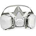 3M Dual Cartridge Respirator - Disposable, Lightweight - Medium Size - Vapor, Particulate Protection - Thermoplastic Elastomer (TPE) - Gray - 1 Each 1 thumbnail image
