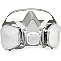 3M Dual Cartridge Respirator - Disposable, Lightweight - Medium Size - Vapor, Particulate Protection - Thermoplastic Elastomer (TPE) - Gray - 1 Each