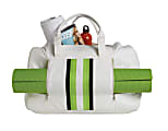 Orbit Gym Bag With Yoga Mat, 20"H x 7"W x 13"D, Cream/Green 1 thumbnail image