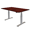Fellowes® Cambio Height-Adjustable Desk, 48"W x24" D, Mahogany