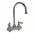 T&S Brass Deck-Mount Heavy-Duty Faucet With Gooseneck Spout, 4" Centers, Stainless 1 thumbnail image