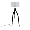 LumiSource Wishbone Contemporary Floor Lamp, 61"H, Gray/Black