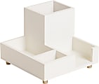 U Brands® Juliet Collection Compartment Cup, 4-1/2”H x 6”W x 6”D, White