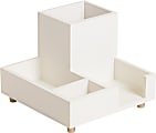U Brands® Juliet Collection Compartment Cup, 4-1/2”H x 6”W x 6”D, White 1 thumbnail image