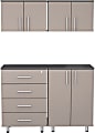 Inval Maestrik 48"W 4-Piece Garage Storage System, Taupe/Dark Gray