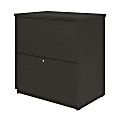 Bestar Universel 28-7/16"W x 19-5/8"D Lateral 2-Drawer File Cabinet, Deep Gray