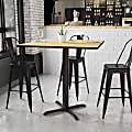 Flash Furniture Laminate Square Table Top With Bar-Height Table Base, 43-1/8"H x 42"W x 42"D, Natural/Black 1 thumbnail image