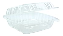 Pactiv Hinged-Lid Containers, 8-5/16" x 8-1/4", Clear, Pack Of 200 Containers 1 thumbnail image
