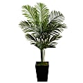 Nearly Natural Paradise Palm 60”H Artificial Plant With Metal Planter, 60”H x 35”W x 27”D, Green/Black