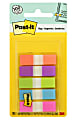 Post-it® Notes Flags, 1/2" x 1-7/10", Assorted Bright Colors, 20 Flags Per Pad, Pack Of 5 Pads