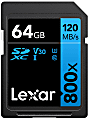 Lexar High Performance BLUE Series 800x SDHC/SDXC Flash Memory Card, 64GB, LSD64GCB1NL800