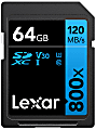 Lexar High Performance BLUE Series 800x SDHC/SDXC Flash Memory Card, 64GB, LSD64GCB1NL800 1 thumbnail image