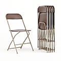 Flash Furniture Hercules Series Plastic Folding Chairs, Brown, Set Of 6 Chairs