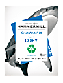 Hammermill® Great White® Copy Paper, White, Letter (8.5" x 11"), 500 Sheets Per Ream, 20 Lb, 92 Brightness, 30% Recycled