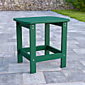 Flash Furniture Charlestown All-Weather Adirondack Side Table, 18-1/4”H x 18-3/4”W x 15”D, Green