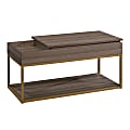 Sauder® International Lux Lift-Top Coffee Table, Rectangular, Diamond Ash/Satin Gold