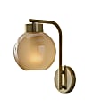 Adesso Atticus Wall Lamp, 5"W, Amber Glosted Glass Shade/Antique Brass Base 1 thumbnail image