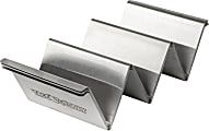 Taco Tuesday Stainless Steel 4-Piece Taco Holder Set, Silver