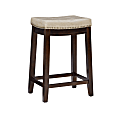 Linon Walker Backless Faux Leather Counter Stool, Dark Brown/Jute 1 thumbnail image
