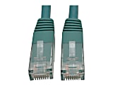 Tripp Lite Cat6 Cat5e Gigabit Molded Patch Cable RJ45 M/M 550MHz Green 12ft - 128 MB/s - Patch Cable - 12 ft - 1 x RJ-45 Male Network - 1 x RJ-45 Male Network - Gold Plated Contact - Green