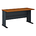 Bush Business Furniture Office Advantage Desk 60"W, Natural Cherry/Slate, Premium Installation