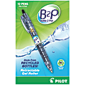 Pilot® "Bottle to Pen" B2P Retractable Gel Pens, Fine Point, 0.7 mm, 89% Recycled, Translucent Barrel, Black Ink, Pack Of 12