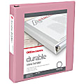 Office Depot® Brand Durable View Round-Ring Binders, 1-1/2" Round Rings, 49% Recycled, Pink