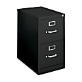 basyx by HON® 410-Series 2-Drawer Steel Vertical Letter File, 26 1/16"H x 15"W x 22"D, Black
