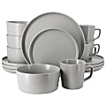 Elama Luxmatte 16-Piece Dinnerware Set, Light Gray 1 thumbnail image