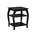 Powell Lahana Side Table With Shelves, 23”H x 20”W x 18”D, Black