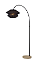 Adesso Gardner Arc Floor Lamp, 72-1/4”, Black Shade/Travertine Base 1 thumbnail image
