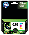 HP 935 Cyan, Magenta, Yellow Ink Cartridges, Pack Of 3, N9H65FN