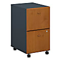 Bush Business Furniture Office Advantage 20-1/6"D Vertical 2-Drawer Mobile File Cabinet, Natural Cherry/Slate, Premium Installation
