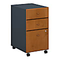 Bush Business Furniture Office Advantage 20-1/6"D Vertical 3-Drawer Mobile File Cabinet, Natural Cherry/Slate, Premium Installation