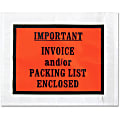 Sparco Pre-labeled Important Invoice Envelopes - Packing List - 5 1/2" Width x 4 1/2" Length - 70 g/m² - Self-adhesive Seal - Paper, Low Density Polyethylene (LDPE) - 1000 / Box - White