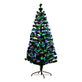 Nearly Natural Pine 60”H Artificial Fiber Optic Christmas Tree With LED Lights, 60”H x 32”W x 32”D, Green 1 thumbnail image