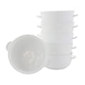 Our Table Simply White 6-Piece Porcelain Double Handle Bistro Bowls, 5-1/2”, White